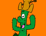 Disegno Cactus con il cappello  pitturato su miguele