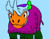 Disegno Rinoceronte  pitturato su Dinosauro_Alice