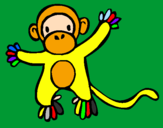 Disegno Scimmietta pitturato su Giulia