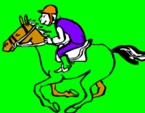 Disegno Corsa di cavalli  pitturato su valerio