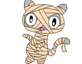 Disegno Mummia gatto scaraboechio pitturato su REBECCA  MALIVINDI