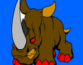 Disegno Rinoceronte II pitturato su cristian