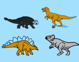 Disegno Dinosauri di terra  pitturato su MARCO
