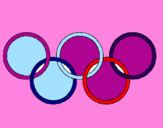 Disegno Anelli dei giochi olimpici  pitturato su irene