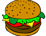 Disegno Hamburger completo  pitturato su vincenzo