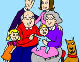 Disegno Famiglia pitturato su lolli