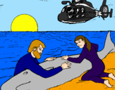 Disegno Salvataggio di una balena pitturato su GIORGIO
