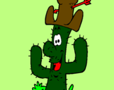 Disegno Cactus con il cappello  pitturato su LORY