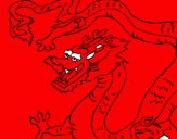 Disegno Drago cinese pitturato su ASSIA hhhfk