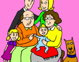 Disegno Famiglia pitturato su gaia