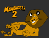 Disegno Madagascar 2 Alex pitturato su mattia