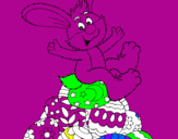 Disegno Coniglio di Pasqua pitturato su alessandro piccin