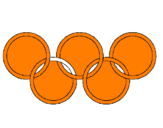 Disegno Anelli dei giochi olimpici  pitturato su vioad