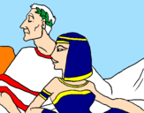Disegno Cesare e Cleopatra  pitturato su Luca