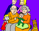 Disegno Famiglia pitturato su NINA