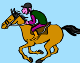 Disegno Corsa di cavalli  pitturato su cavallo
