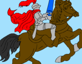 Disegno Cavaliere a cavallo pitturato su massimo