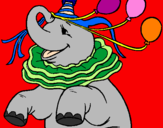 Disegno Elefante con 3 palloncini  pitturato su Luci