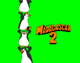 Disegno Madagascar 2 Pinguino pitturato su PIETRO
