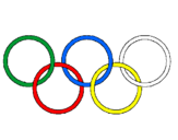 Disegno Anelli dei giochi olimpici  pitturato su marta