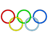 Disegno Anelli dei giochi olimpici  pitturato su maria  chiara  duci