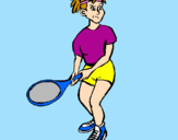 Disegno Ragazza che gioca a tennis  pitturato su carolina
