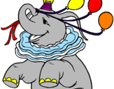 Disegno Elefante con 3 palloncini  pitturato su dumbo