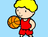Disegno Giocatore di pallacanestro  pitturato su FRANCESCA V