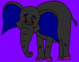 Disegno Elefante felice  pitturato su DRAGON CINDER