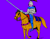 Disegno Cavallerizzo a cavallo  pitturato su Nicola spadaccino