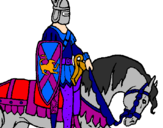 Disegno Cavaliere a cavallo pitturato su antonella