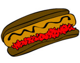 Disegno Hot dog pitturato su veronica