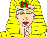 Disegno Tutankamon pitturato su kaki