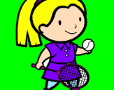 Disegno Ragazza che gioca a tennis  pitturato su caterina