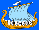 Disegno Barca vikinga  pitturato su ALESSANDRO