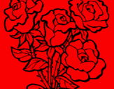 Disegno Mazzo di rose  pitturato su ILARIA CANNAS