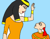 Disegno Madre e figlio egiziani pitturato su maria federica