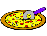 Disegno Pizza pitturato su fernanda