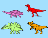 Disegno Dinosauri di terra  pitturato su Simone