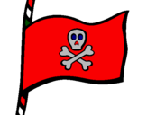 Disegno Bandiera dei pirati pitturato su sandy
