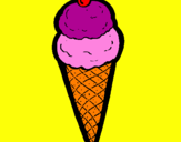 Disegno Cono di gelato  pitturato su viola