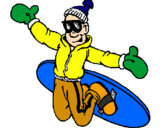 Disegno Salto con lo snowboard pitturato su lorenzo