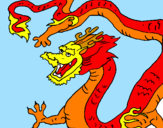 Disegno Drago cinese pitturato su giorgia