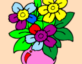 Disegno Vaso di fiori  pitturato su elena banfi