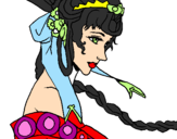 Disegno Principessa cinese pitturato su CINESE