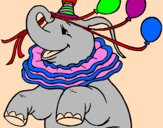 Disegno Elefante con 3 palloncini  pitturato su Jessica