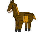 Disegno Cavallo di Troia pitturato su il cavallo di Troia