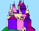 Disegno Castello medievale  pitturato su chiara   desole