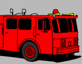Disegno Camion dei pompieri pitturato su lautaro