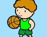 Disegno Giocatore di pallacanestro  pitturato su elsa